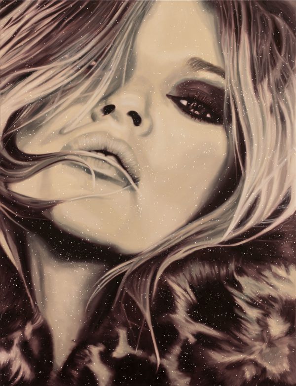 "Kate Moss" | Barbara Mietz Steinmann | Ölfarbe & Diamond Dust auf Leinwand | 130 x 100 cm | Unikat