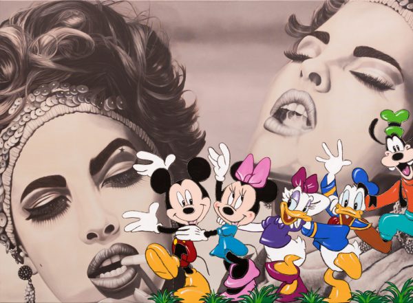 "Linda & Christy" | Disney Parade | Barbara Mietz Steinmann | Mixed Media auf Leinwand | 160 x 220 cm